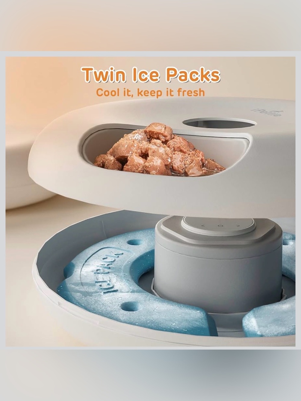iPettie Donut Frost 6 Meal Cordless Automatic Pet Feeder, Dry & Wet Food - Picture 2 of 3